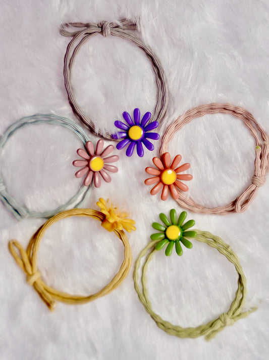 Floral Blossom Hair Ties (Pack of 5)